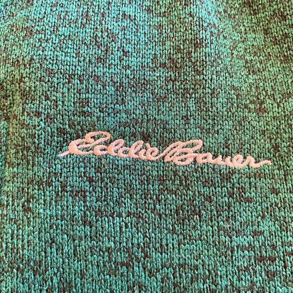 Eddie Bauer Men's Fleece Convector 1/2-Zip Pullover Knitted Sweater Green Small - Picture 3 of 11